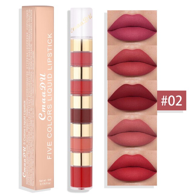 5 Colors Makeup Matte Lipstick Waterproof Long Lasting liquid Lip Stick
