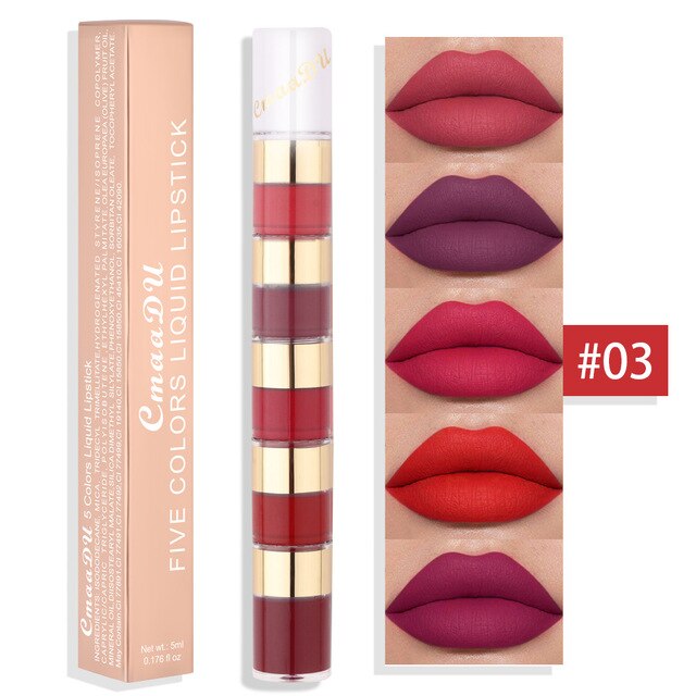 5 Colors Makeup Matte Lipstick Waterproof Long Lasting liquid Lip Stick