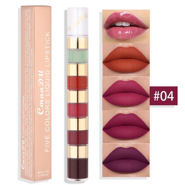 5 Colors Makeup Matte Lipstick Waterproof Long Lasting liquid Lip Stick